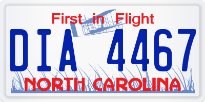 NC license plate DIA4467