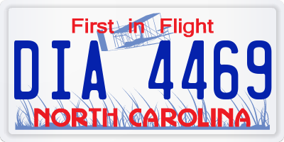 NC license plate DIA4469