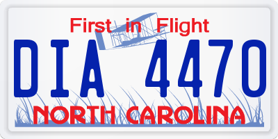 NC license plate DIA4470