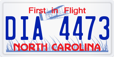 NC license plate DIA4473