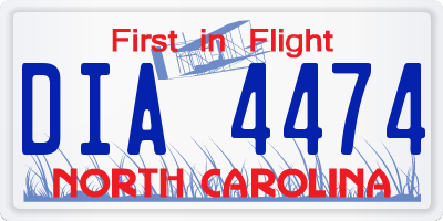 NC license plate DIA4474