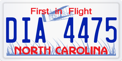 NC license plate DIA4475