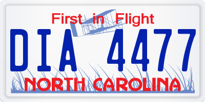 NC license plate DIA4477