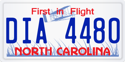 NC license plate DIA4480
