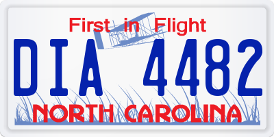 NC license plate DIA4482