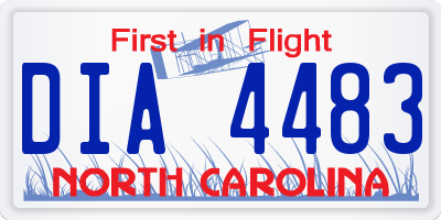 NC license plate DIA4483