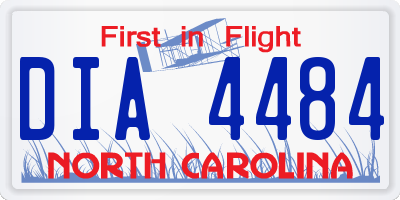 NC license plate DIA4484