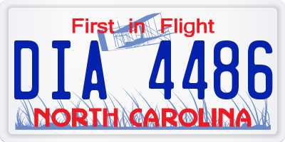 NC license plate DIA4486