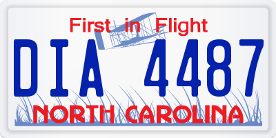 NC license plate DIA4487