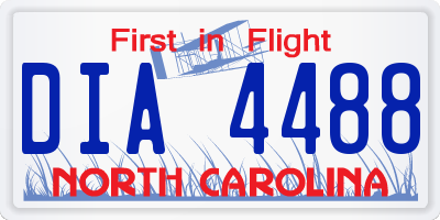 NC license plate DIA4488