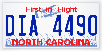 NC license plate DIA4490