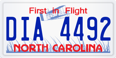 NC license plate DIA4492