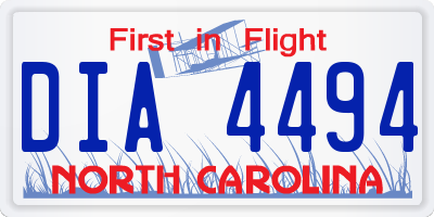 NC license plate DIA4494