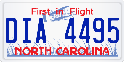 NC license plate DIA4495