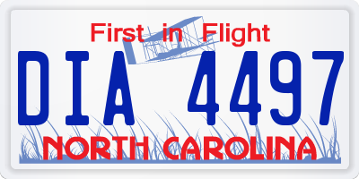 NC license plate DIA4497