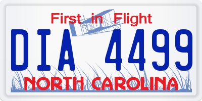 NC license plate DIA4499