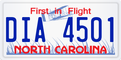 NC license plate DIA4501