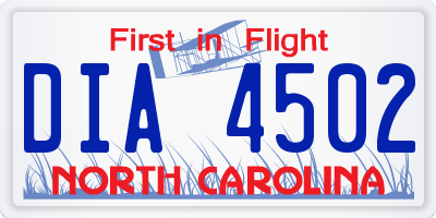 NC license plate DIA4502