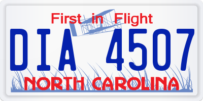 NC license plate DIA4507