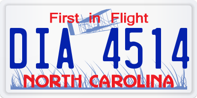 NC license plate DIA4514