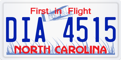 NC license plate DIA4515