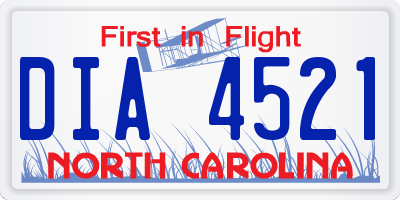NC license plate DIA4521