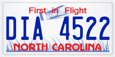 NC license plate DIA4522