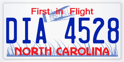 NC license plate DIA4528