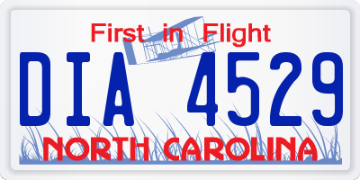NC license plate DIA4529