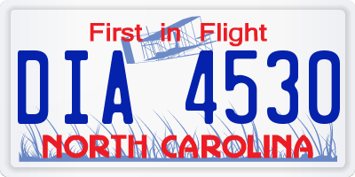 NC license plate DIA4530