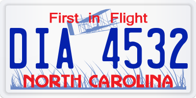 NC license plate DIA4532