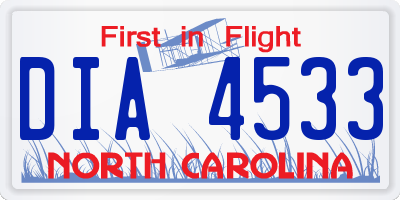 NC license plate DIA4533