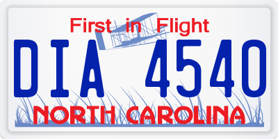 NC license plate DIA4540