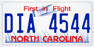 NC license plate DIA4544