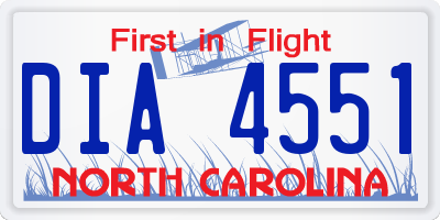 NC license plate DIA4551