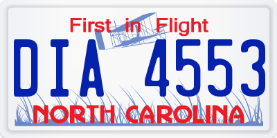NC license plate DIA4553