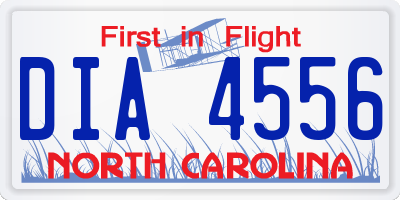 NC license plate DIA4556