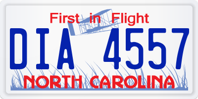 NC license plate DIA4557