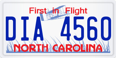NC license plate DIA4560