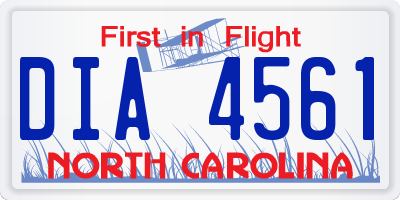 NC license plate DIA4561