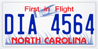 NC license plate DIA4564