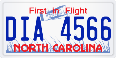 NC license plate DIA4566