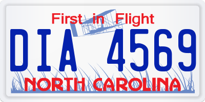 NC license plate DIA4569