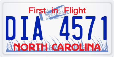 NC license plate DIA4571
