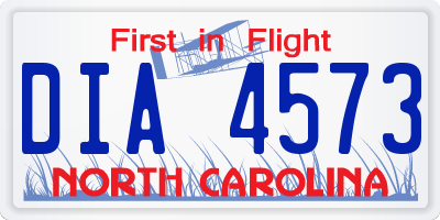 NC license plate DIA4573