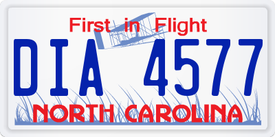 NC license plate DIA4577