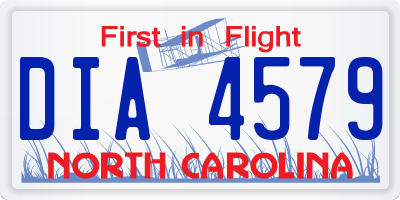 NC license plate DIA4579