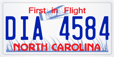 NC license plate DIA4584