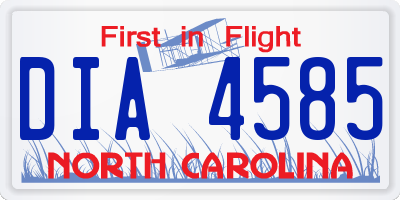 NC license plate DIA4585