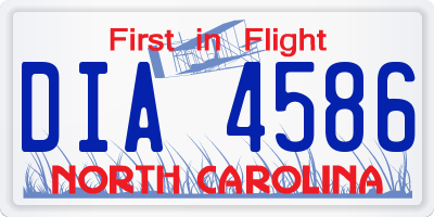 NC license plate DIA4586